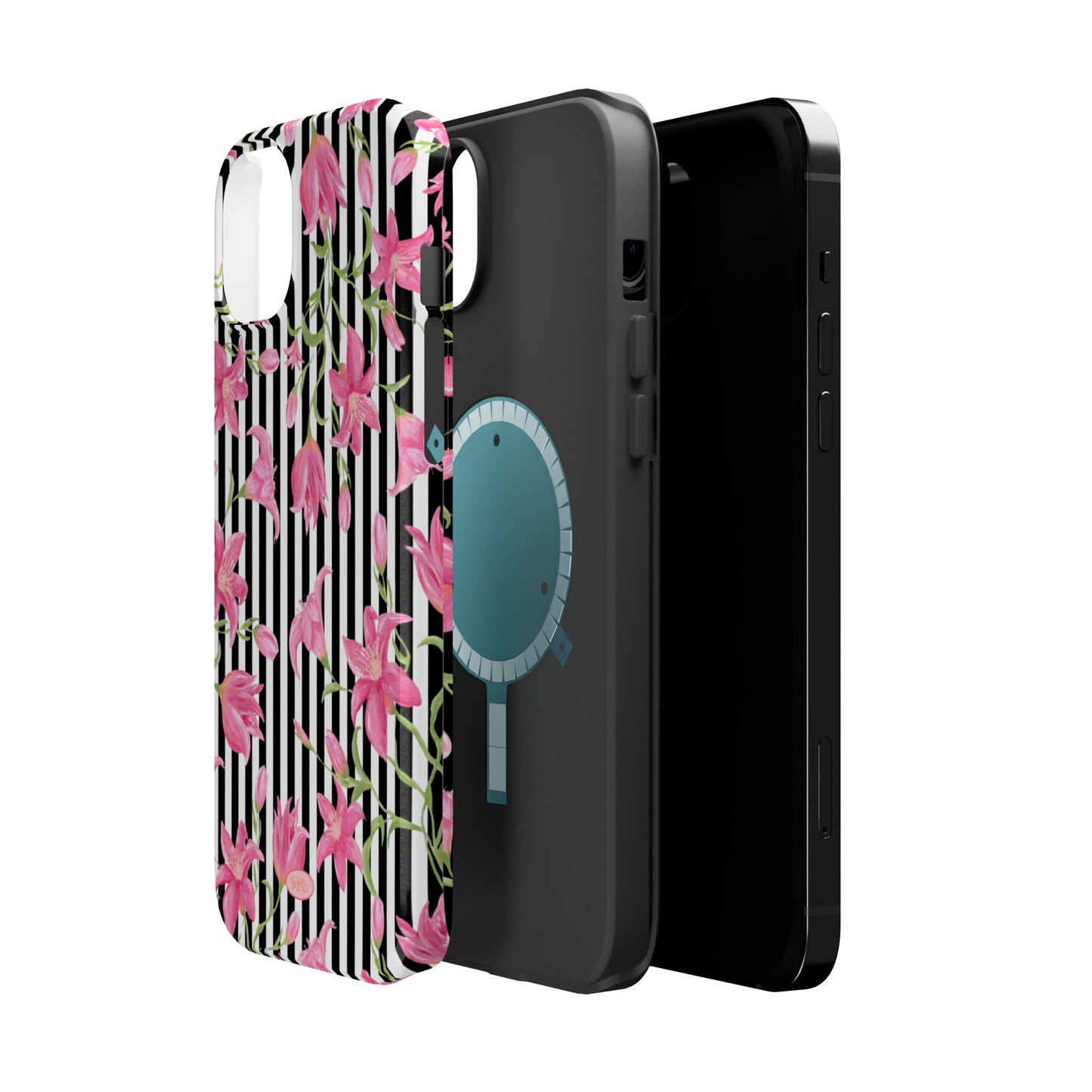 Azalea Stripe Mag Safe Case for iPhone - Black