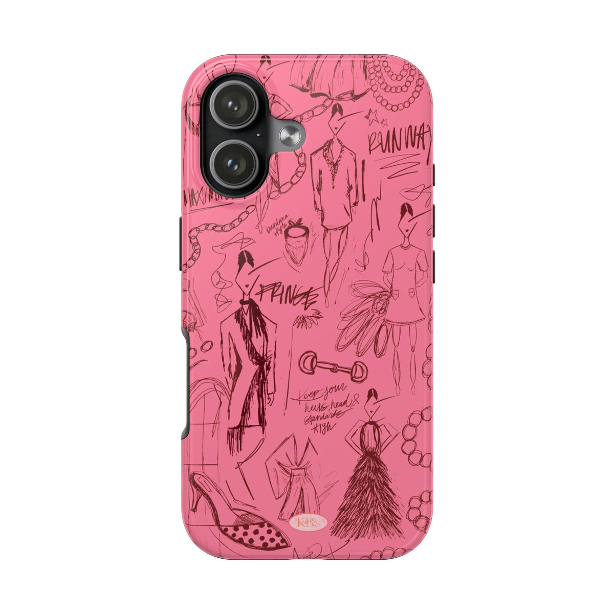 Fashion Sketch Tough Case for iPhone - Maroon