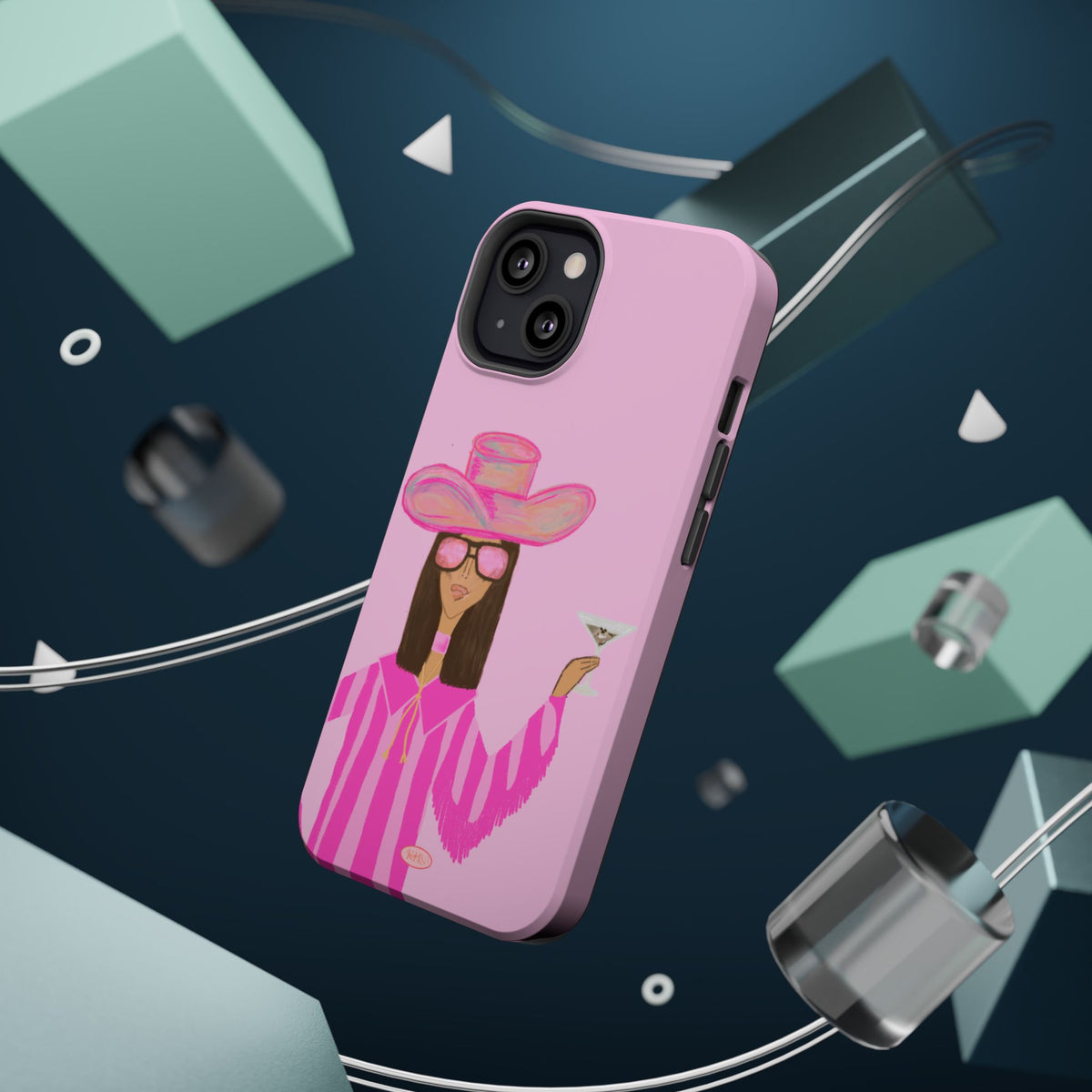 Cocktail Cowgirl Mag Safe Case for iPhone - Pink