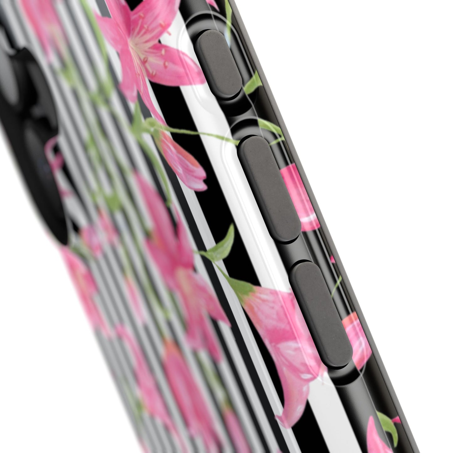 Azalea Stripe Mag Safe Case for iPhone - Black