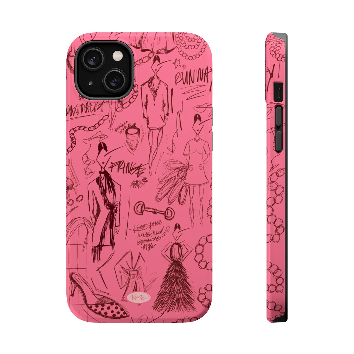 Fashion Sketch Mag Safe Case for iPhone - Maroon