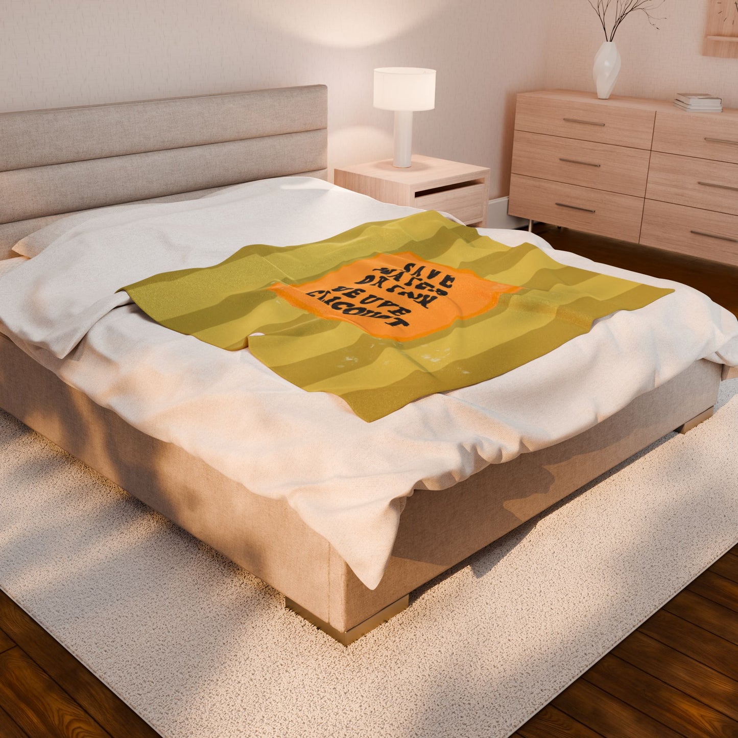 Save Water Drink Veuve Velveteen Blanket