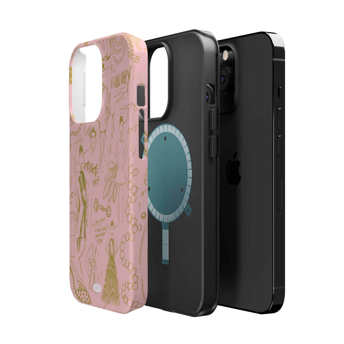 Fashion Sketch Mag Safe Case for iPhone - Pink