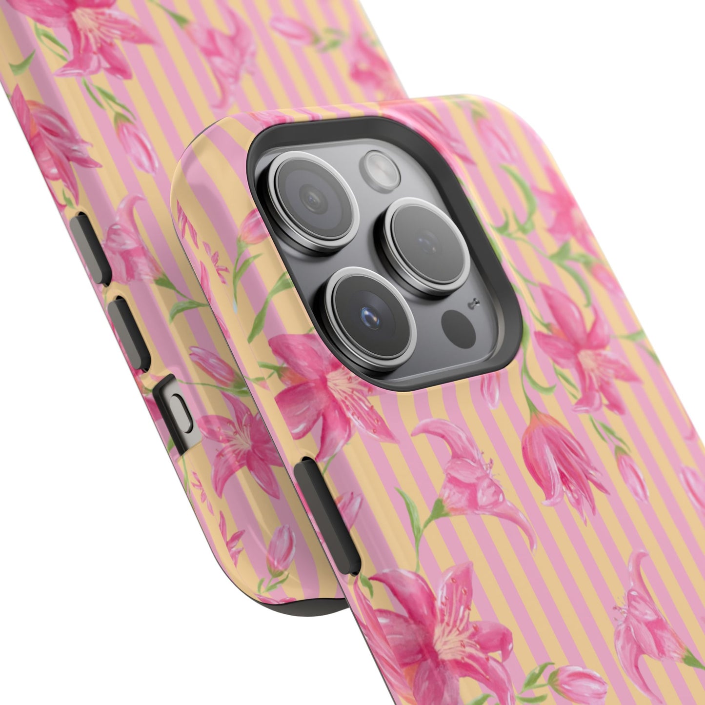 Azalea Stripe Mag Safe Case for iPhone - Pink & Orange