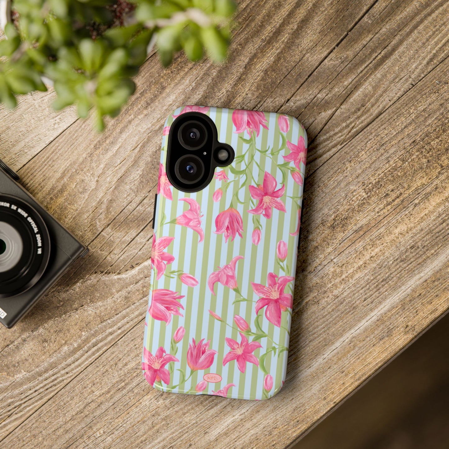 Azalea Stripe Tough Case for iPhone - Blue & Green