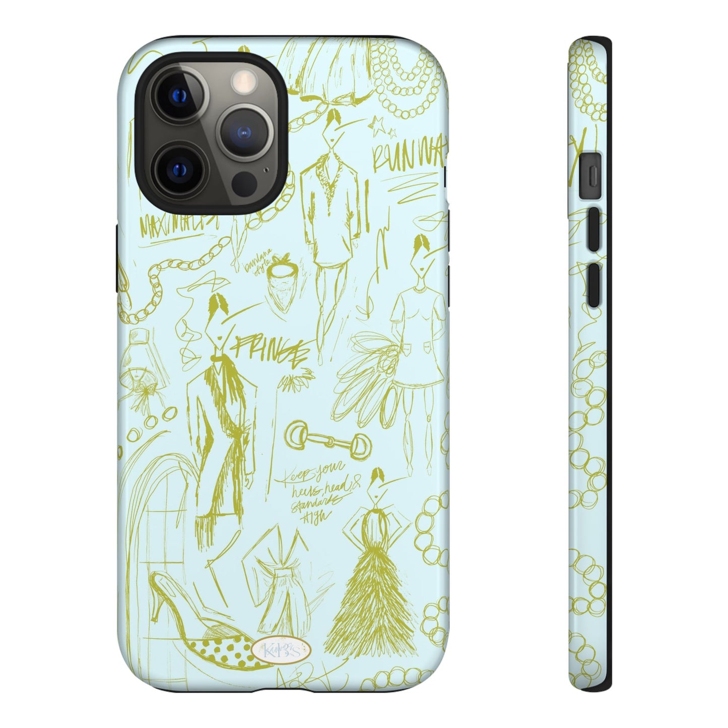 Fashion Sketch Tough Case for iPhone - Blue