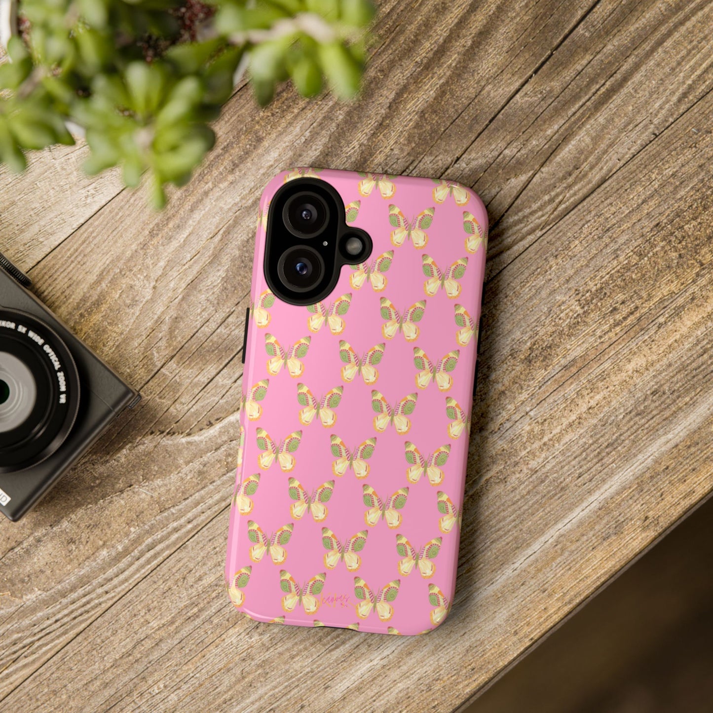 Flutter Pattern Tough Case - Pink