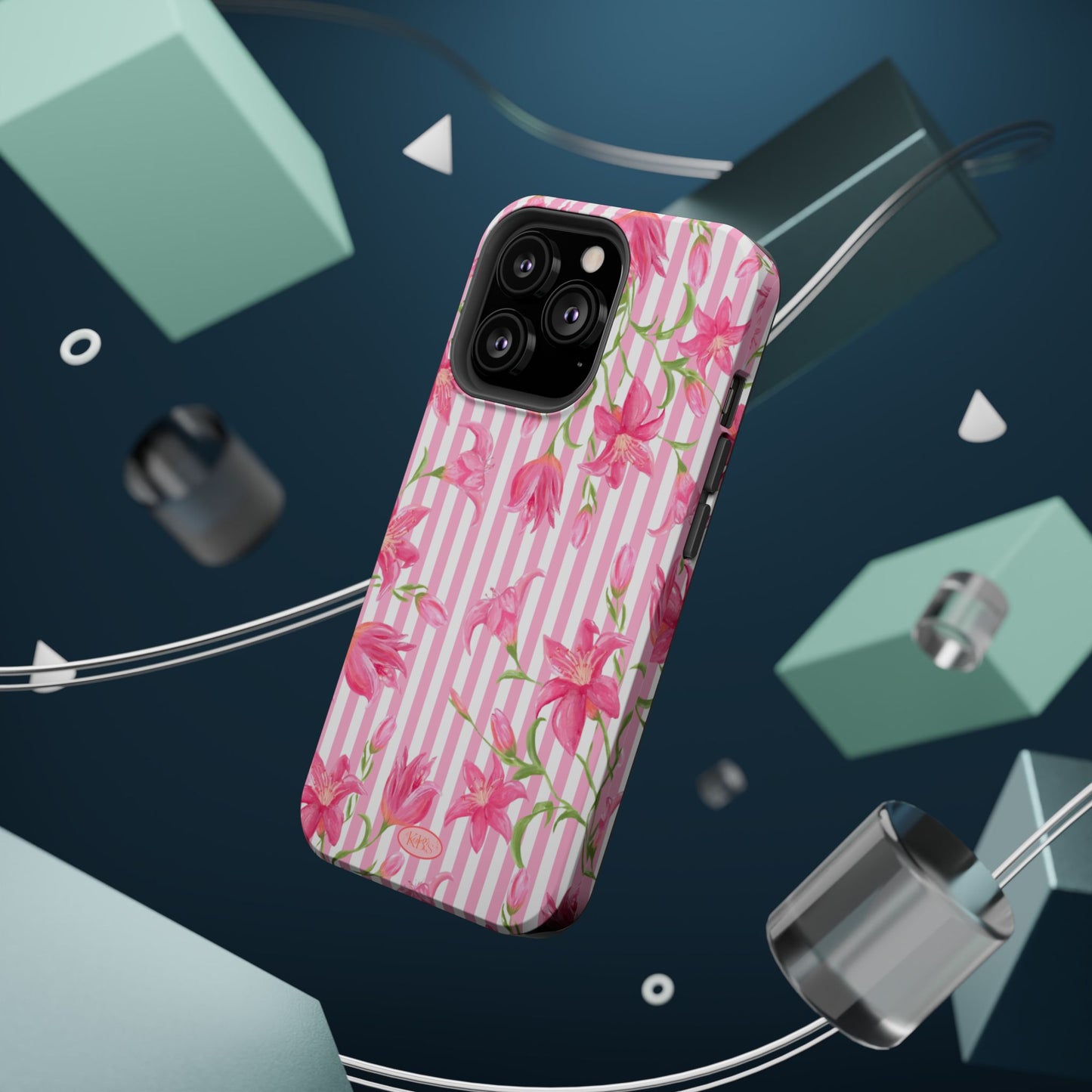 Azalea Stripe Mag Safe Case for iPhone - Pink