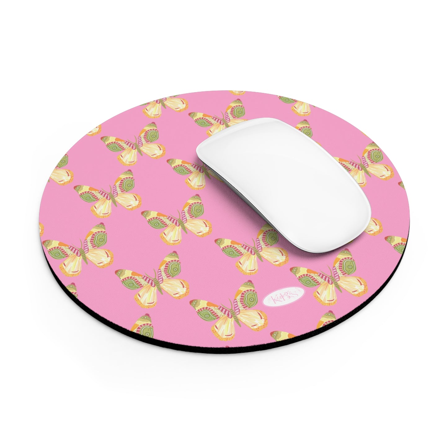 Flutter Pattern Mouse Pad - Pink