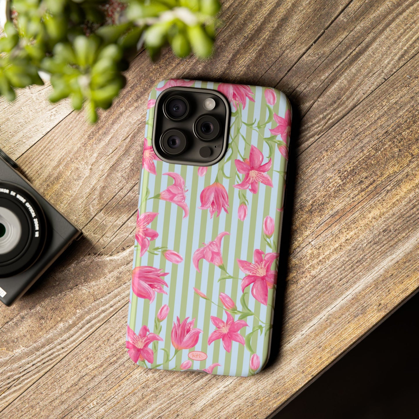 Azalea Stripe Tough Case for iPhone - Blue & Green