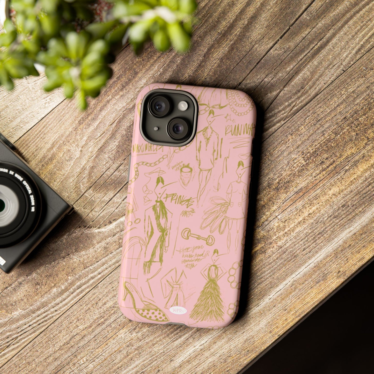 Fashion Sketch Tough Case for iPhone - Pink
