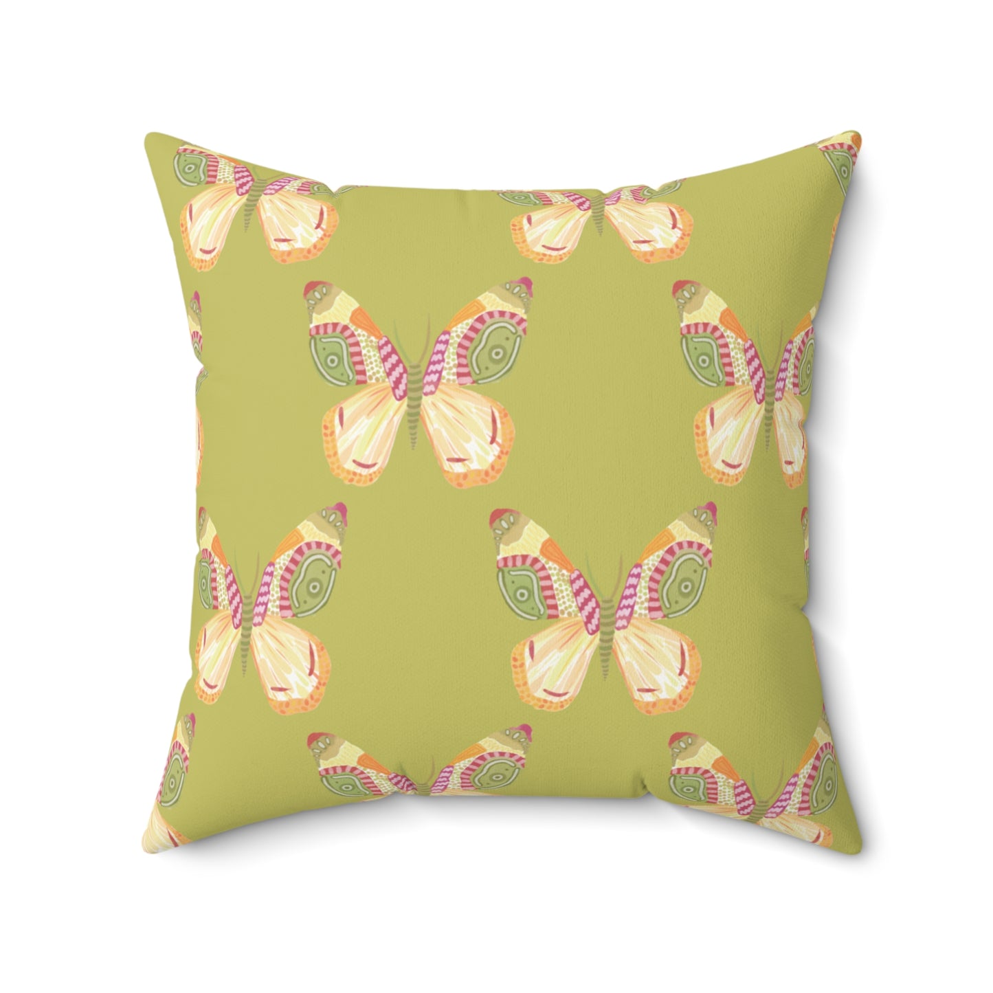 Flutter Pattern Throw Pillow - Green