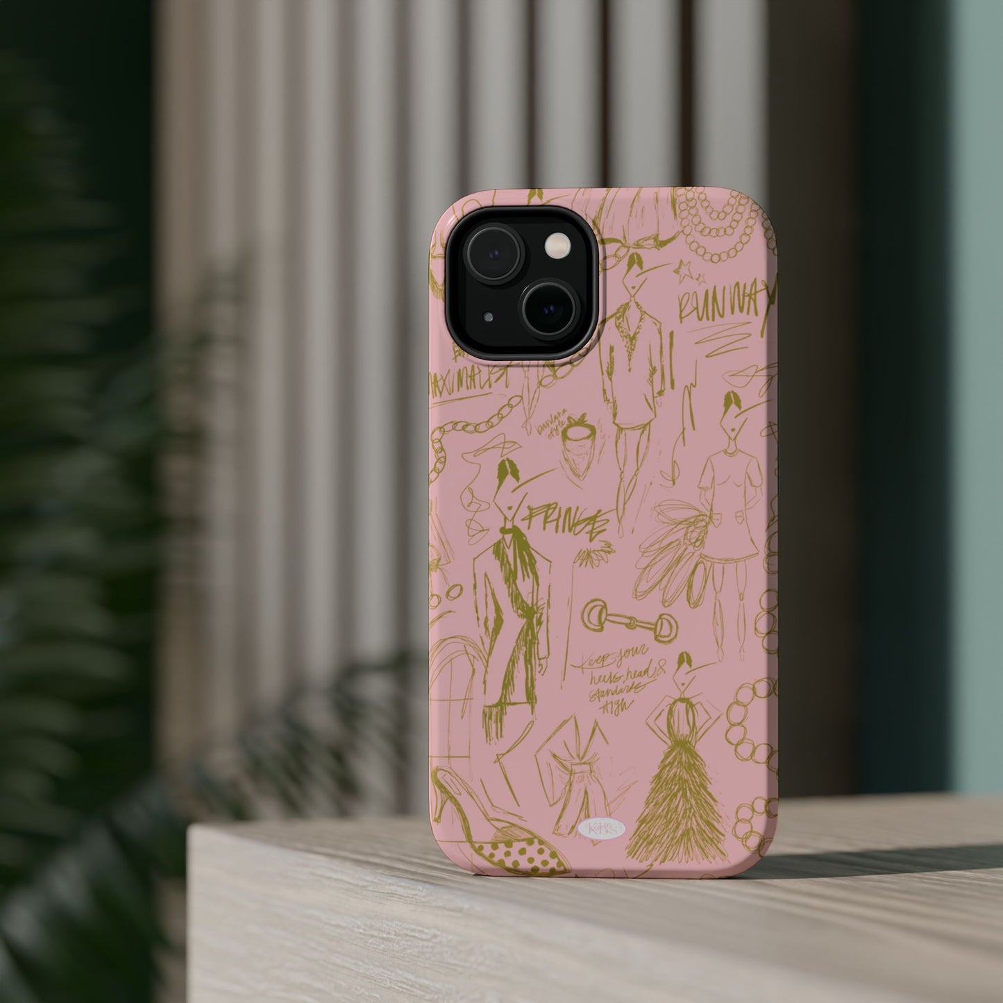 Fashion Sketch Mag Safe Case for iPhone - Pink