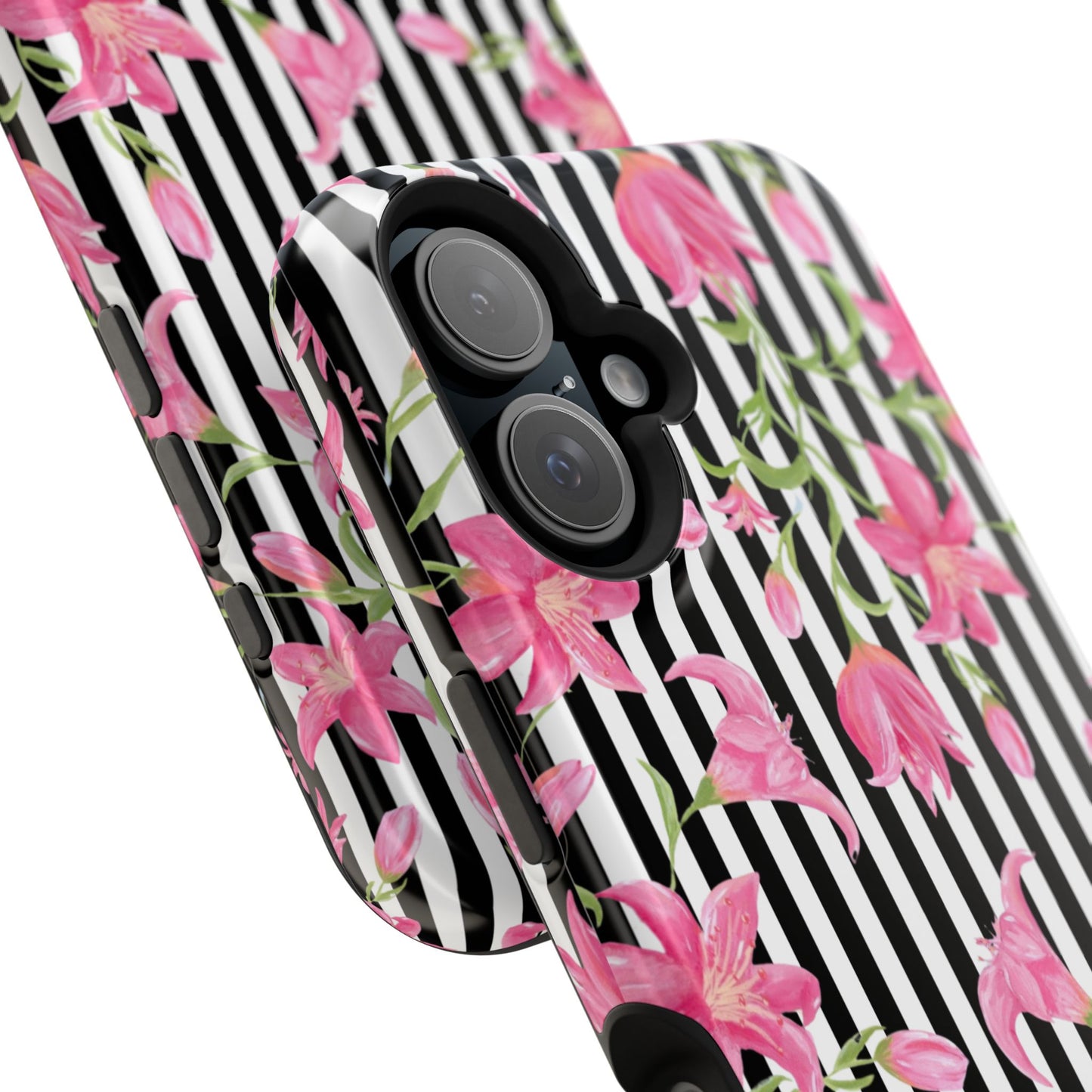 Azalea Stripe Mag Safe Case for iPhone - Black
