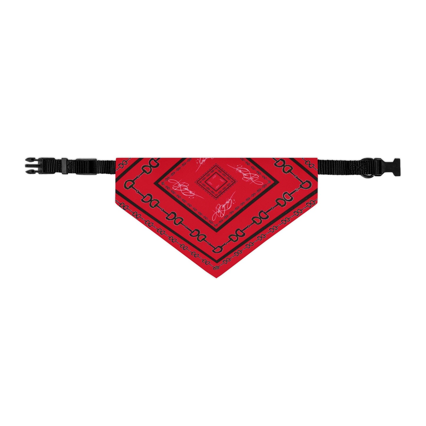 Red & Black Horsebit Dog Scarf