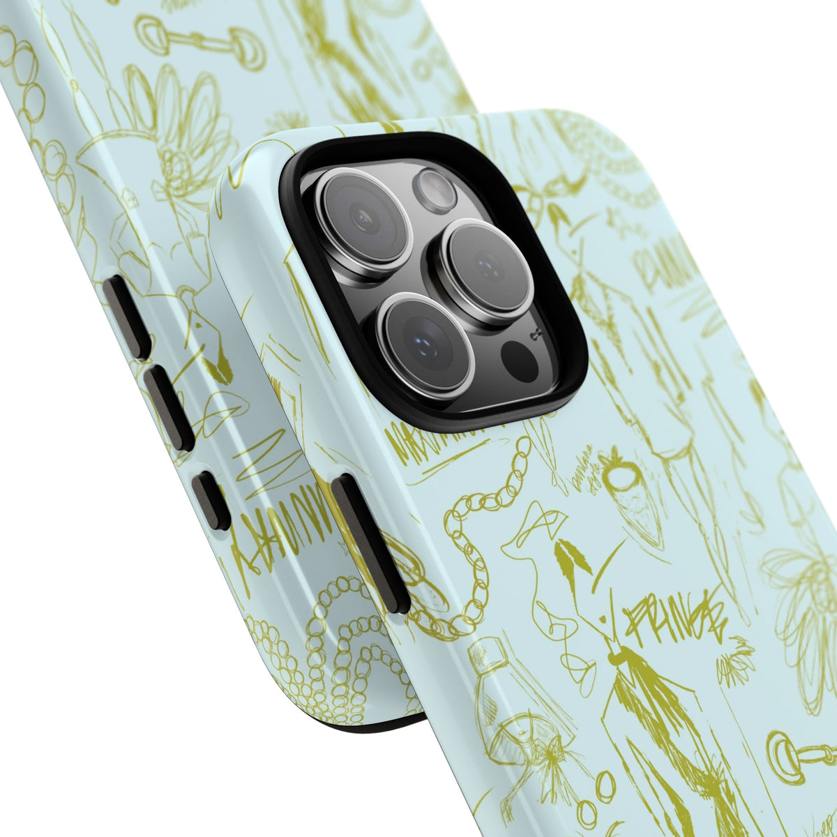 Fashion Sketch Tough Case for iPhone - Blue