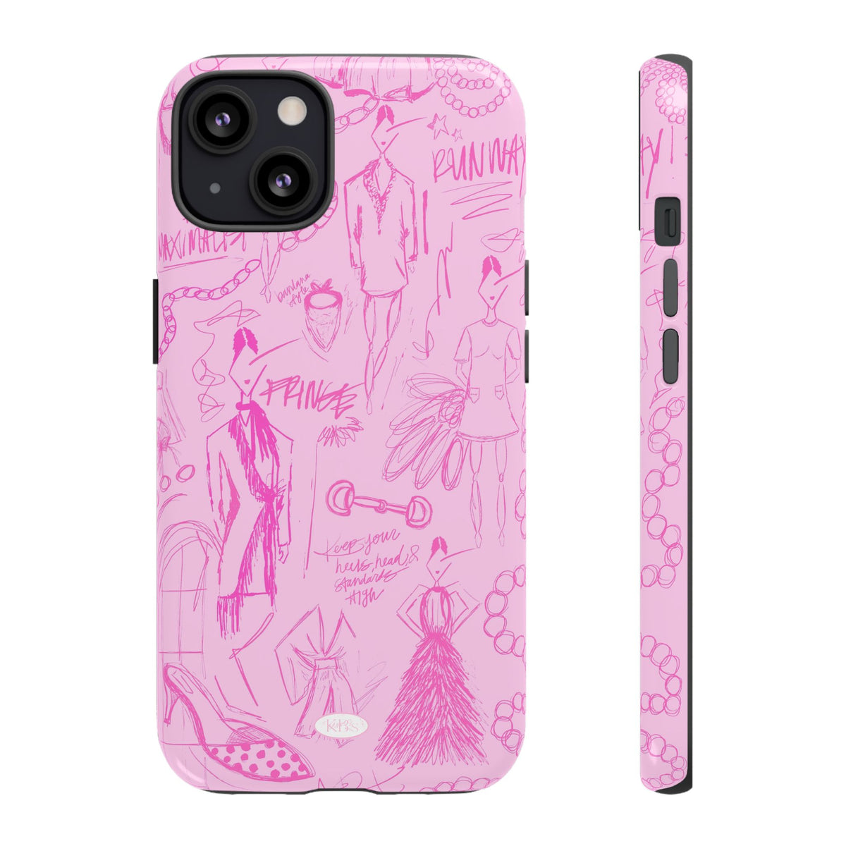 Fashion Sketch Tough Case for iPhone - Pink