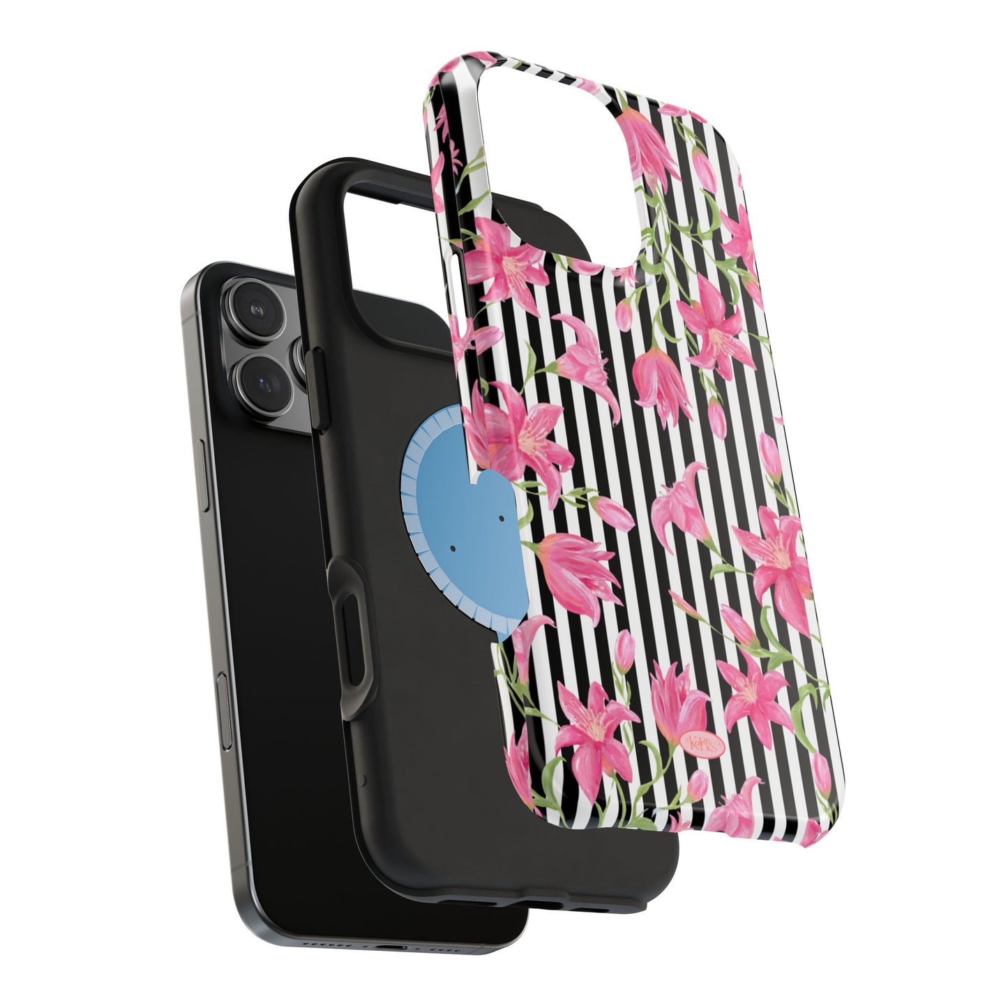 Azalea Stripe Mag Safe Case for iPhone - Black