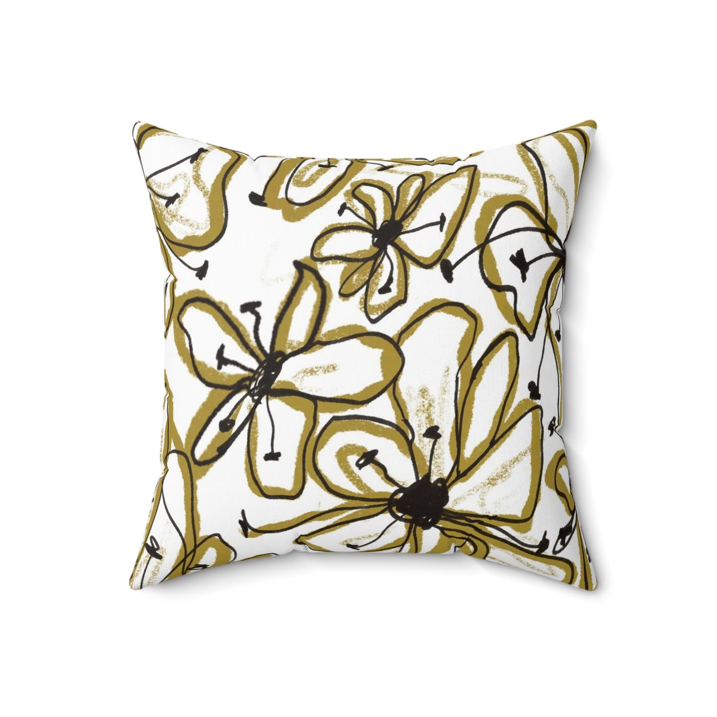 Floral Sketch Throw Pillow