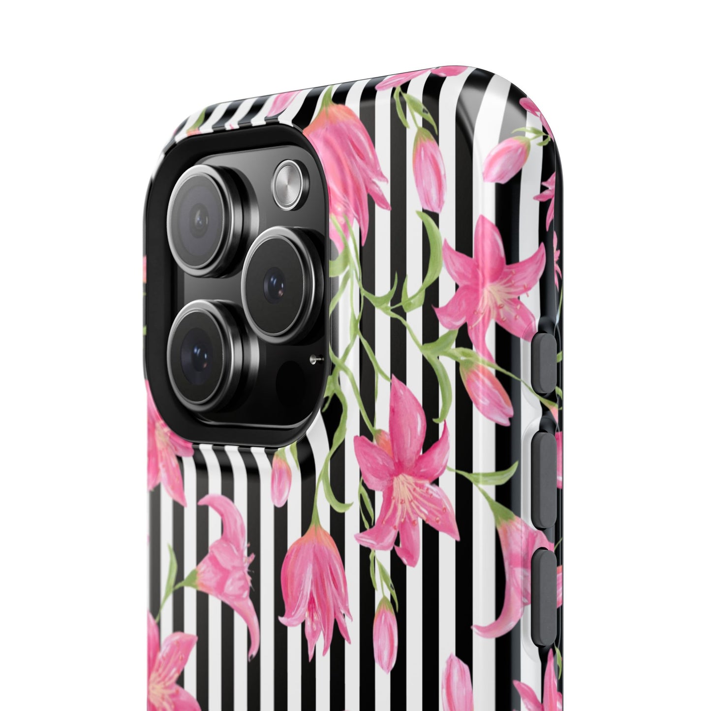 Azalea Stripe Mag Safe Case for iPhone - Black