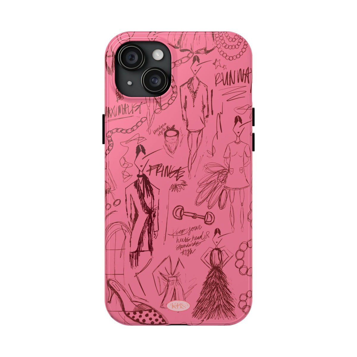 Fashion Sketch Tough Case for iPhone - Maroon
