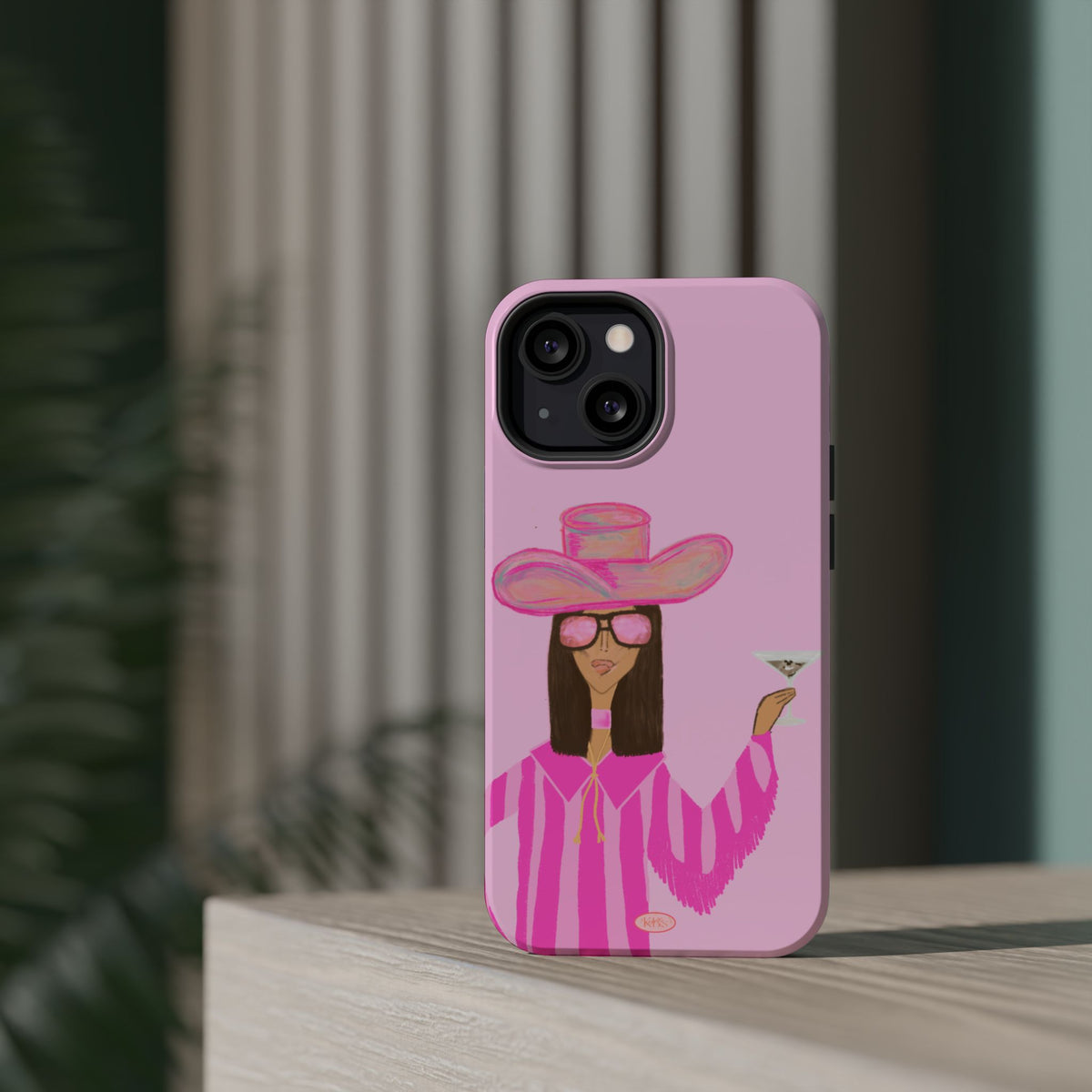 Cocktail Cowgirl Mag Safe Case for iPhone - Pink