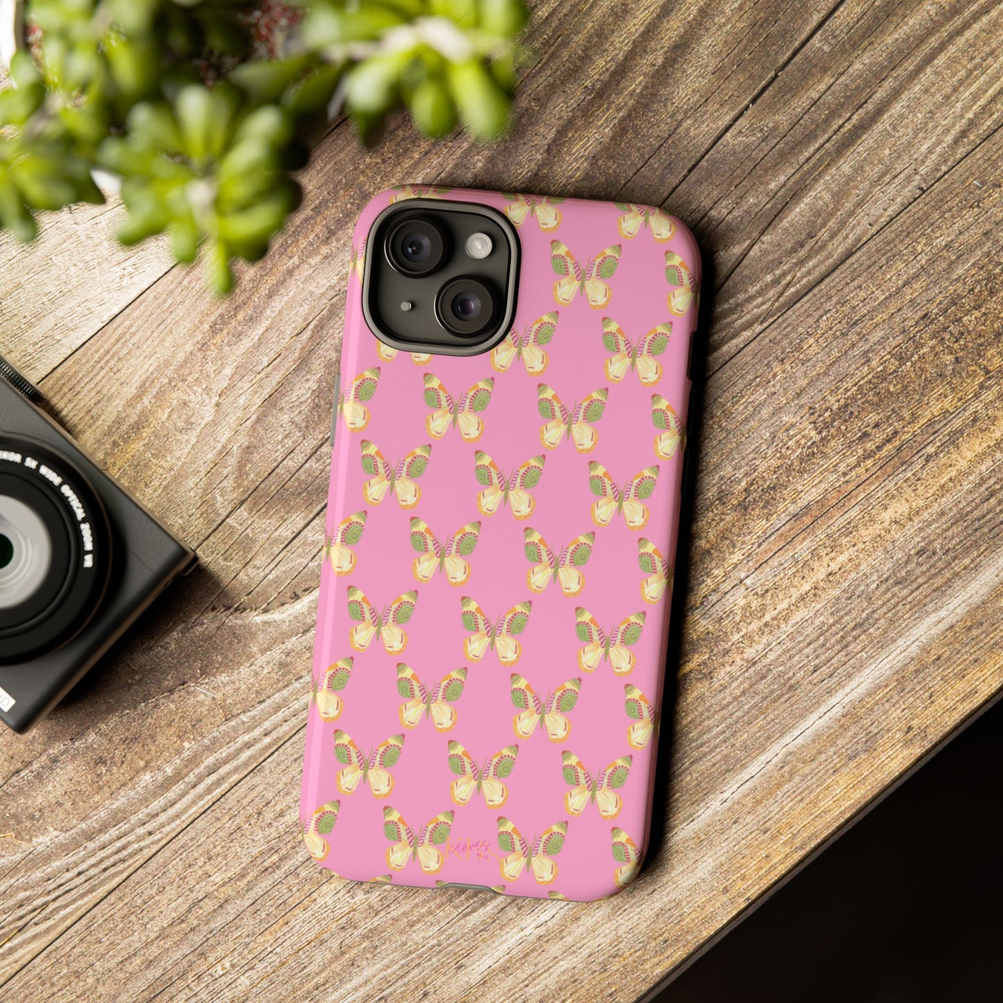 Flutter Pattern Tough Case - Pink