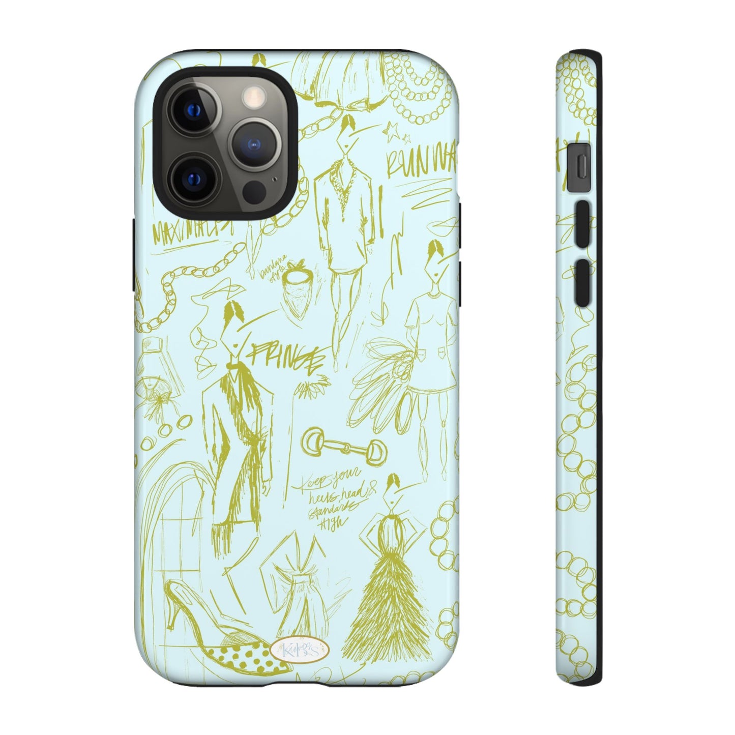 Fashion Sketch Tough Case for iPhone - Blue