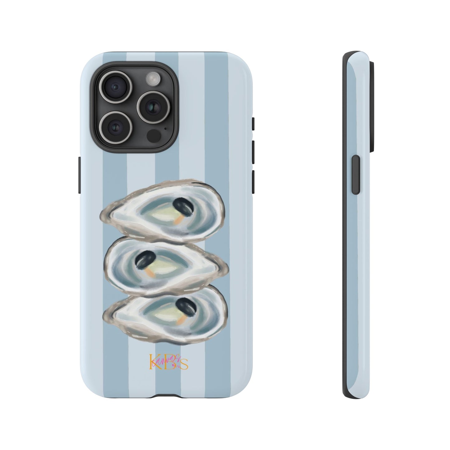 Striped Oyster Tough Case - Blue