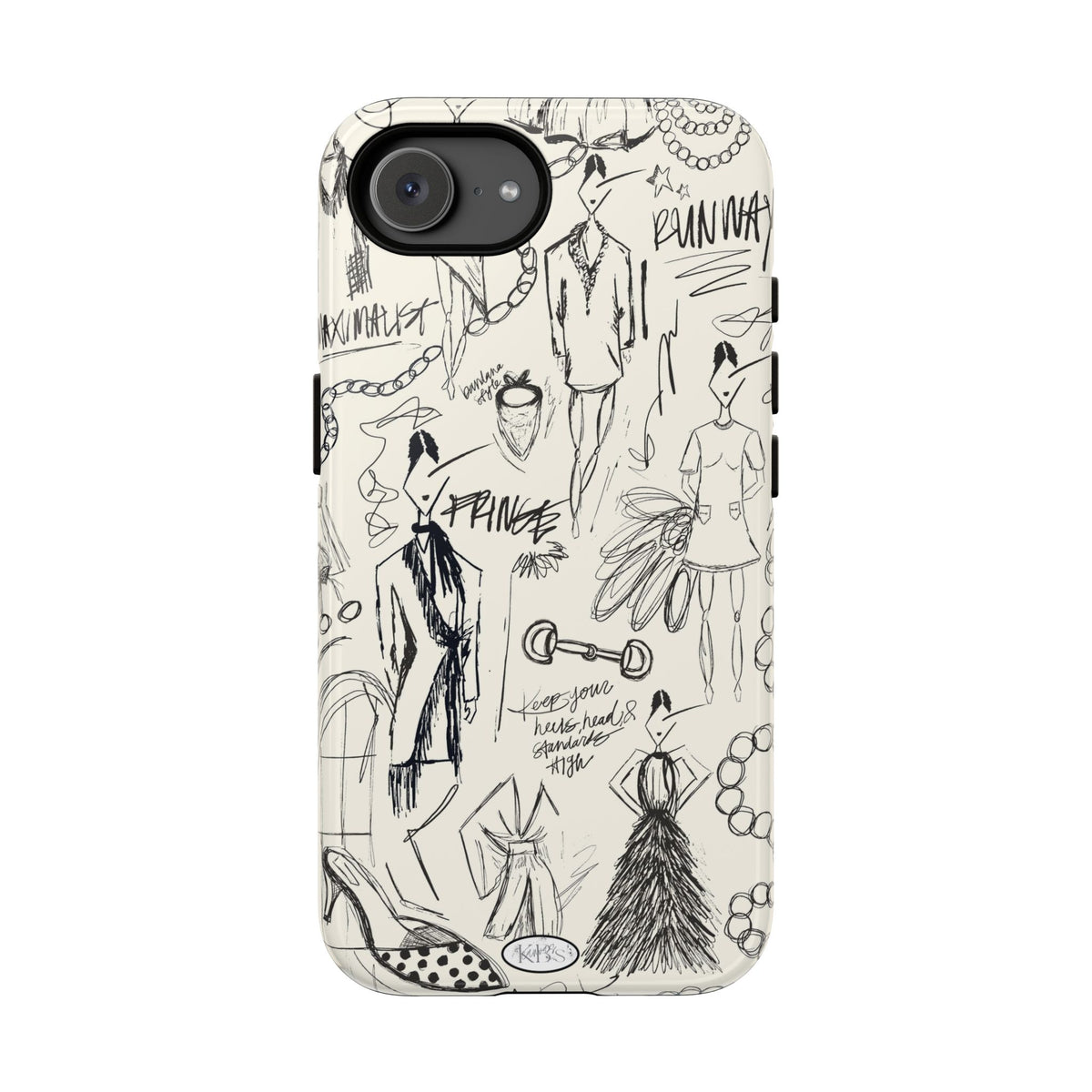 Fashion Sketch Tough Case for iPhone - Black