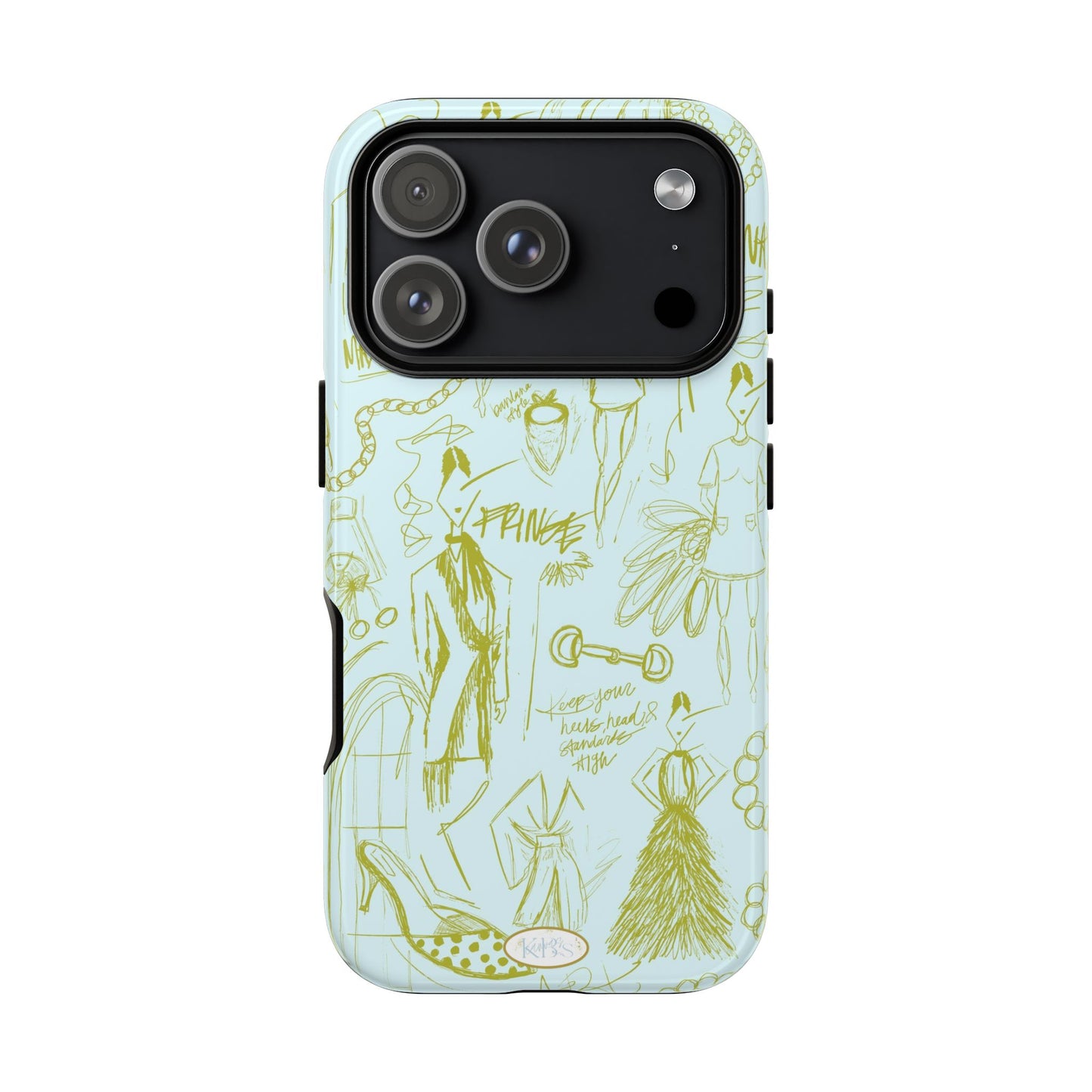 Fashion Sketch Tough Case for iPhone - Blue