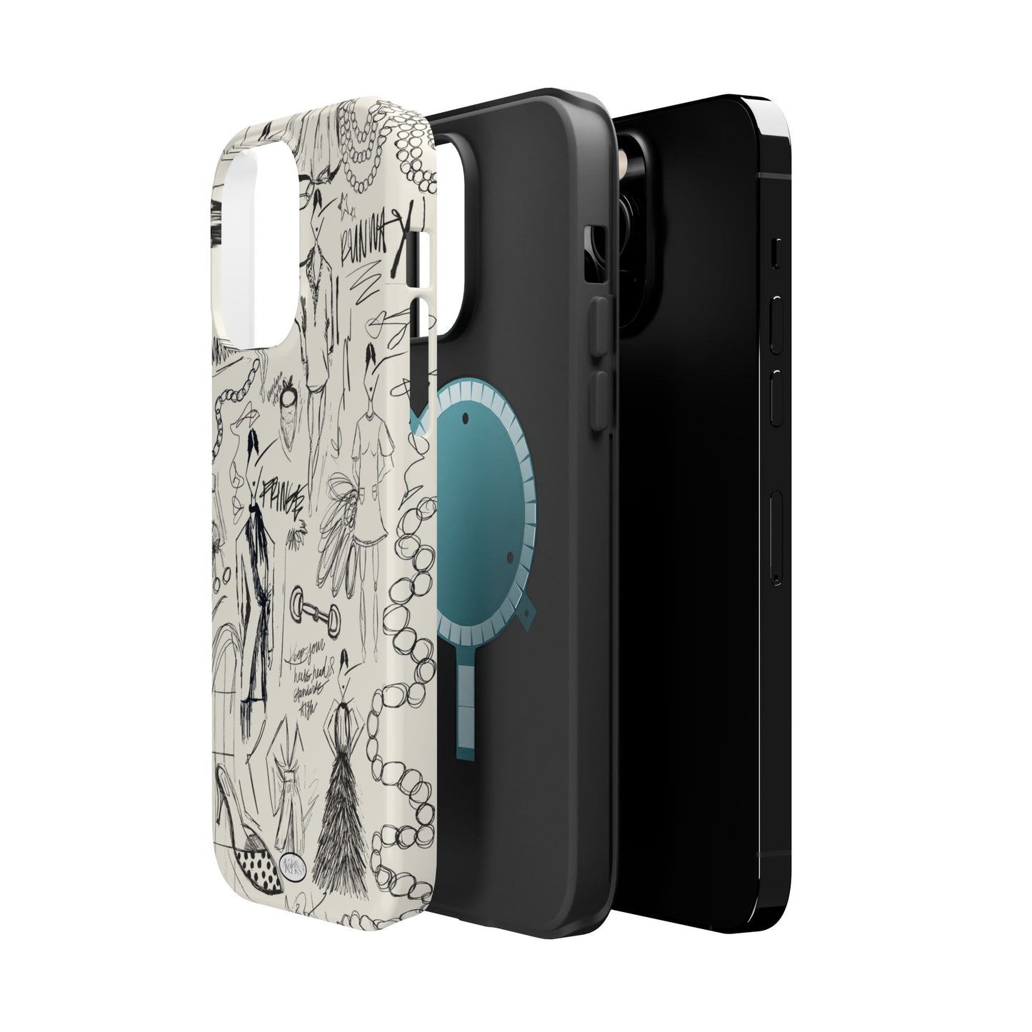 Fashion Sketch Mag Safe Case for iPhone - Black