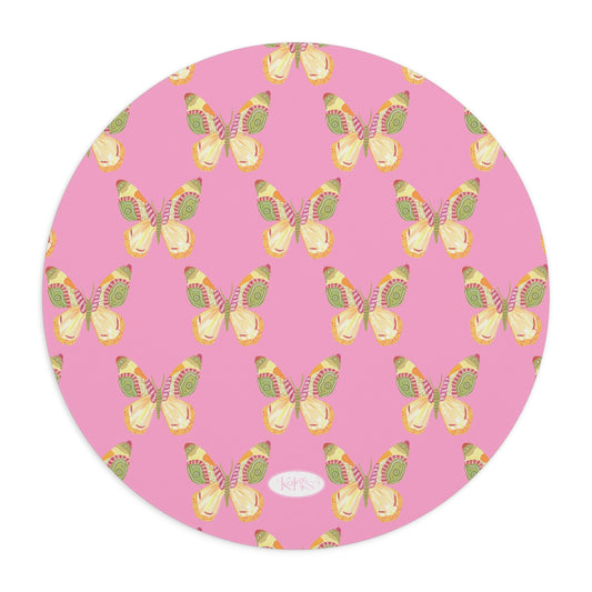 Flutter Pattern Mouse Pad - Pink