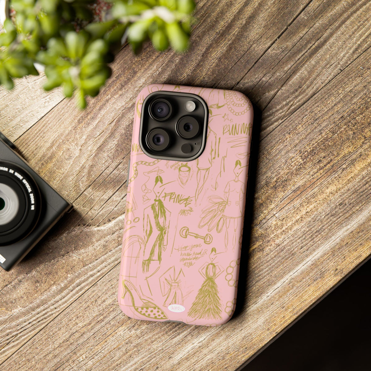 Fashion Sketch Tough Case for iPhone - Pink