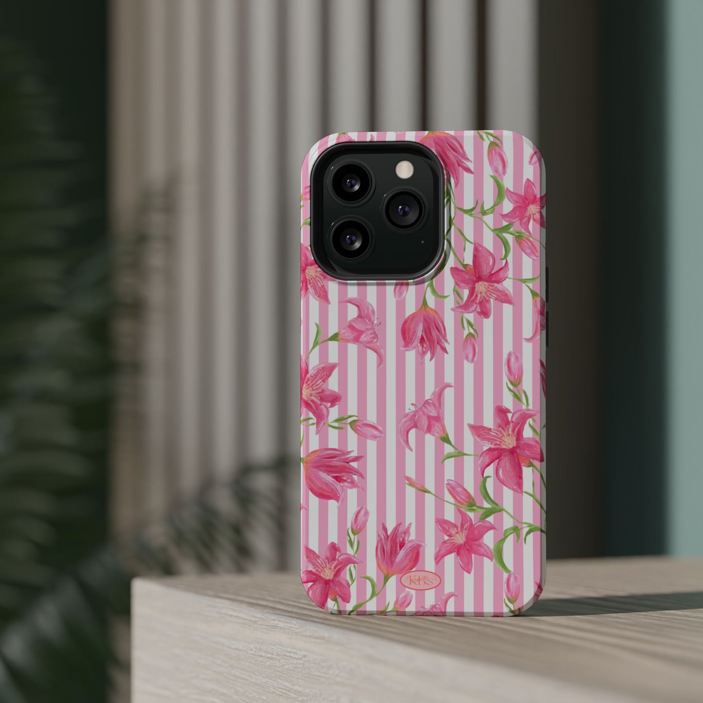 Azalea Stripe Mag Safe Case for iPhone - Pink