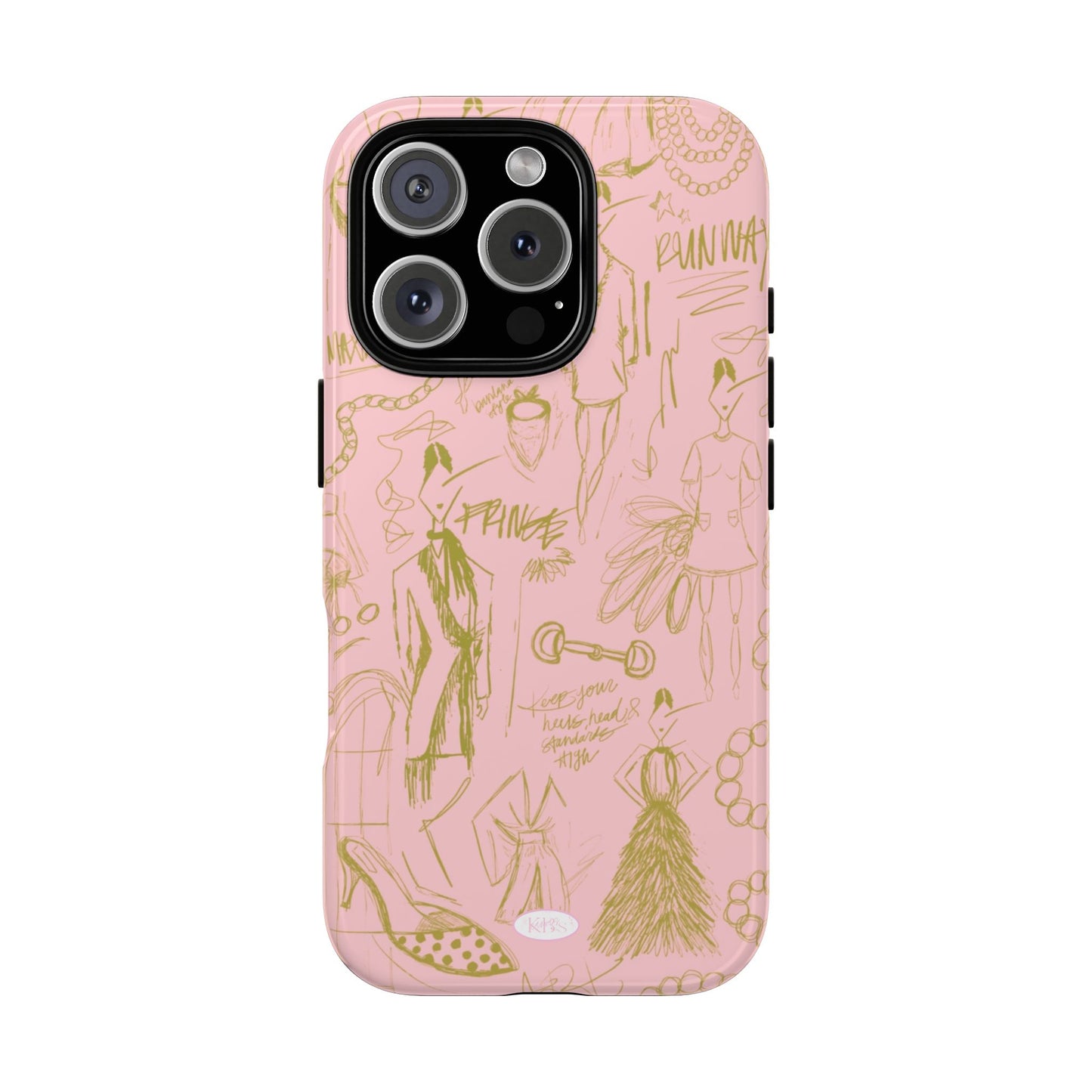 Fashion Sketch Tough Case for iPhone - Pink
