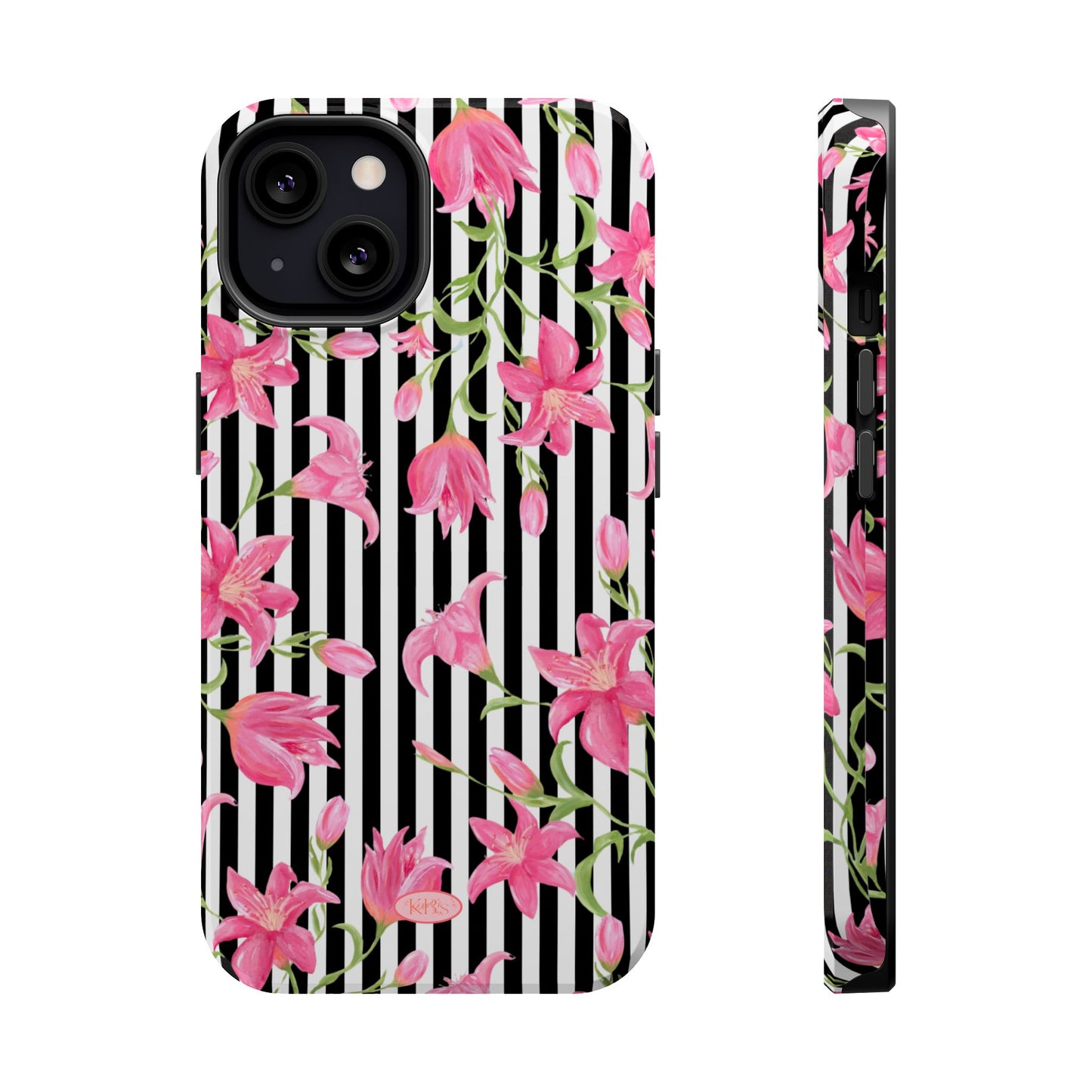 Azalea Stripe Mag Safe Case for iPhone - Black