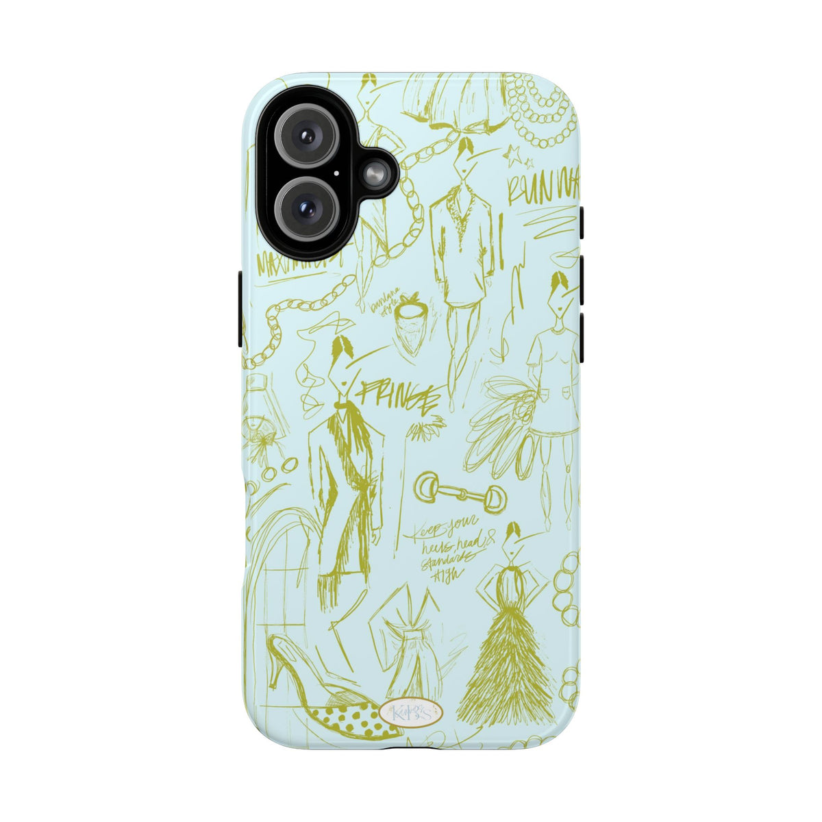 Fashion Sketch Tough Case for iPhone - Blue
