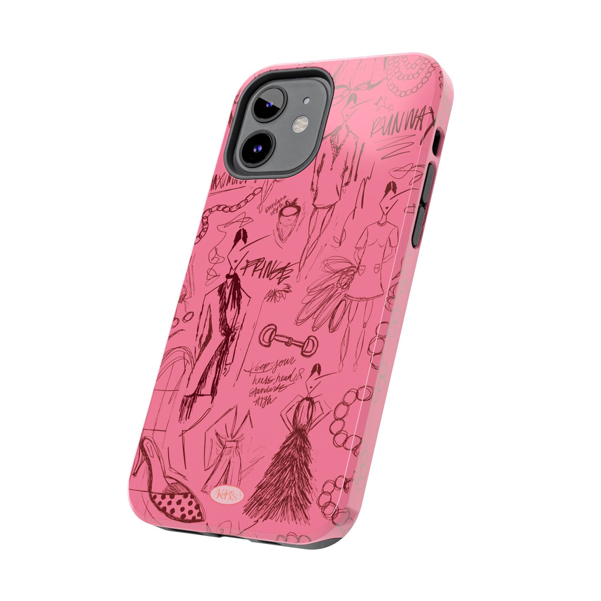 Fashion Sketch Tough Case for iPhone - Maroon