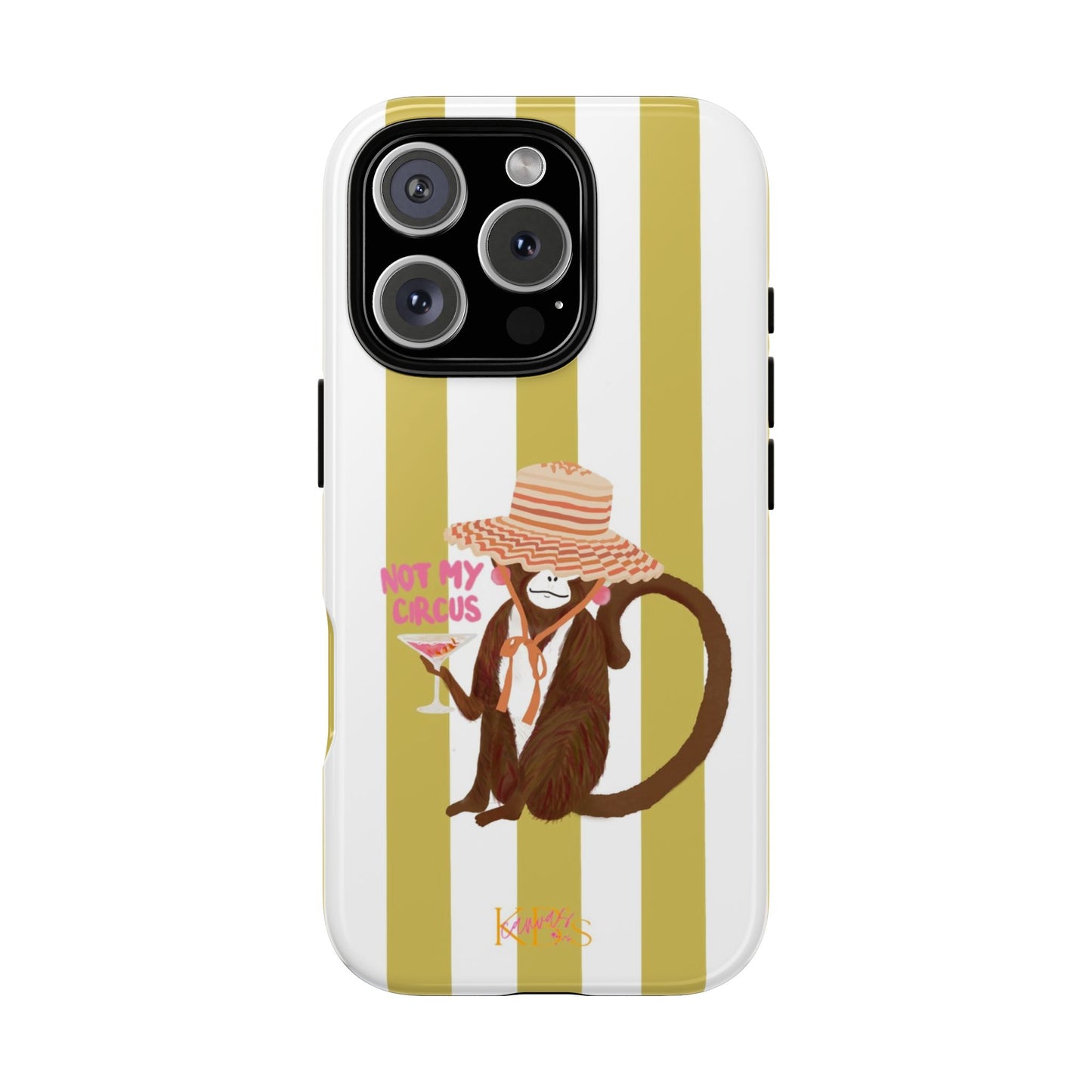 Not My Circus Tough Case - Green & White Stripe