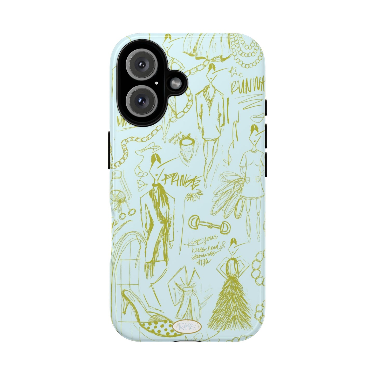 Fashion Sketch Tough Case for iPhone - Blue