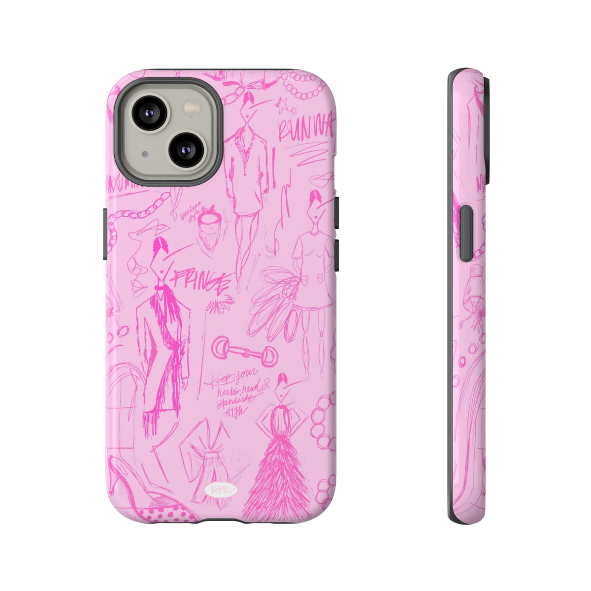 Fashion Sketch Tough Case for iPhone - Pink