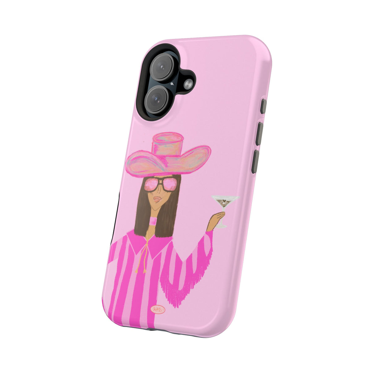 Cocktail Cowgirl Mag Safe Case for iPhone - Pink