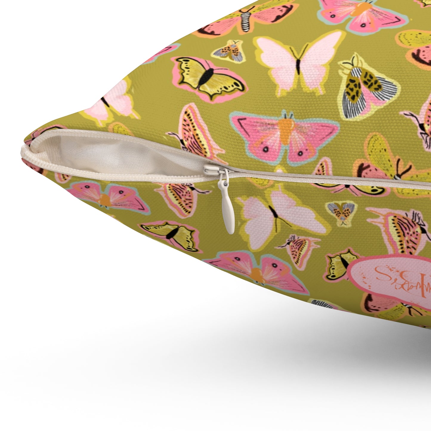 Butterfly Muse Throw Pillow - Green