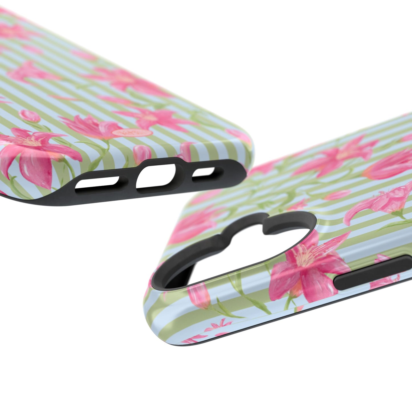 Azalea Stripe Mag Safe Case for iPhone - Blue & Green