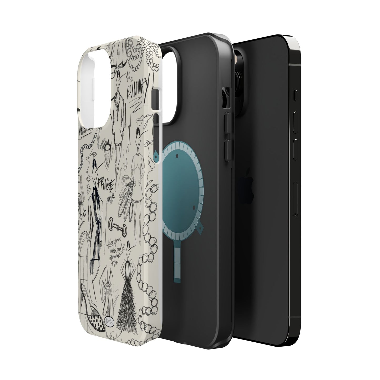 Fashion Sketch Mag Safe Case for iPhone - Black