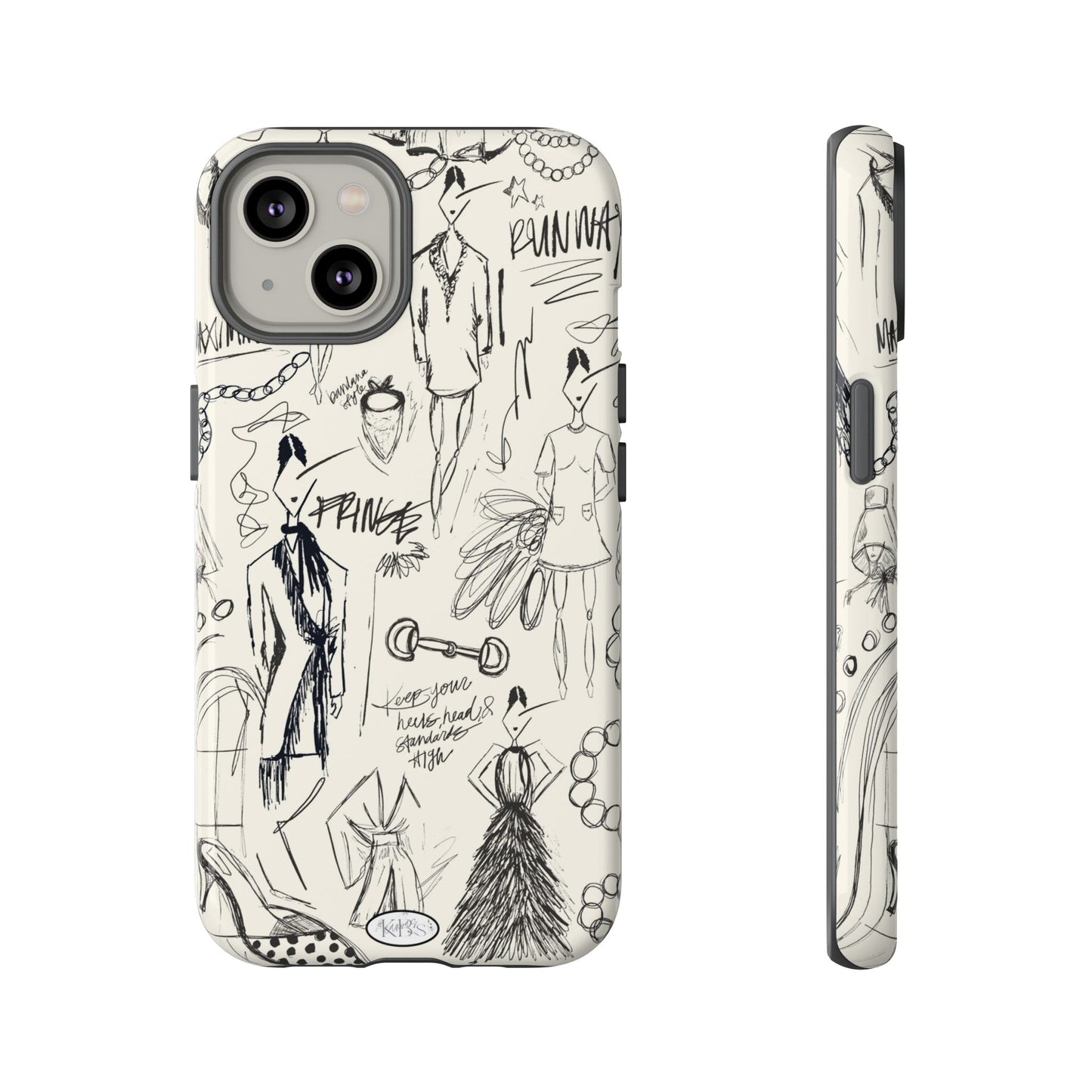 Fashion Sketch Tough Case for iPhone - Black