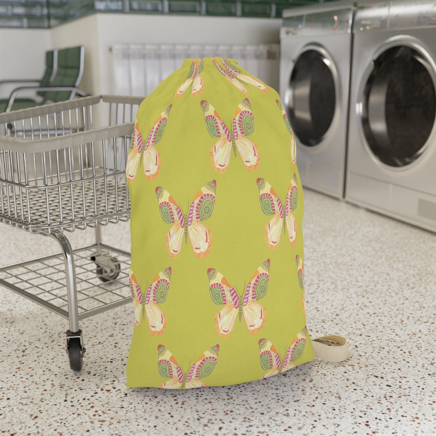 Flutter Pattern Laundry Bag - Green