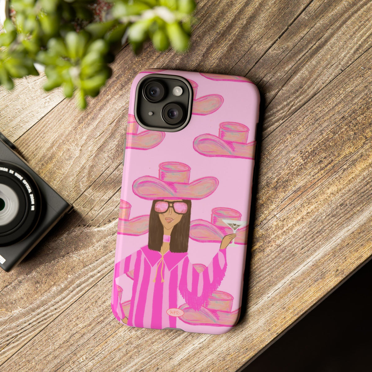 Cocktail Cowgirl Tough Case for iPhone - Pink