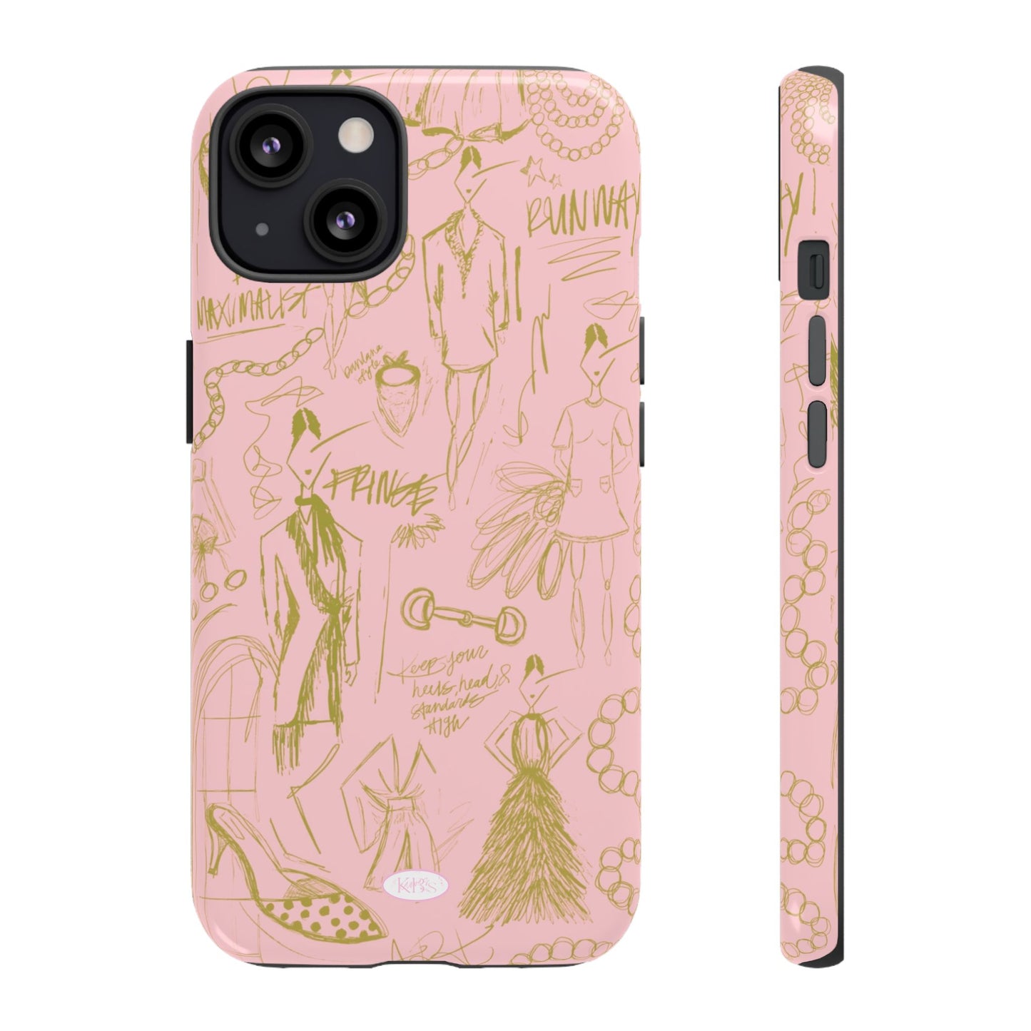 Fashion Sketch Tough Case for iPhone - Pink